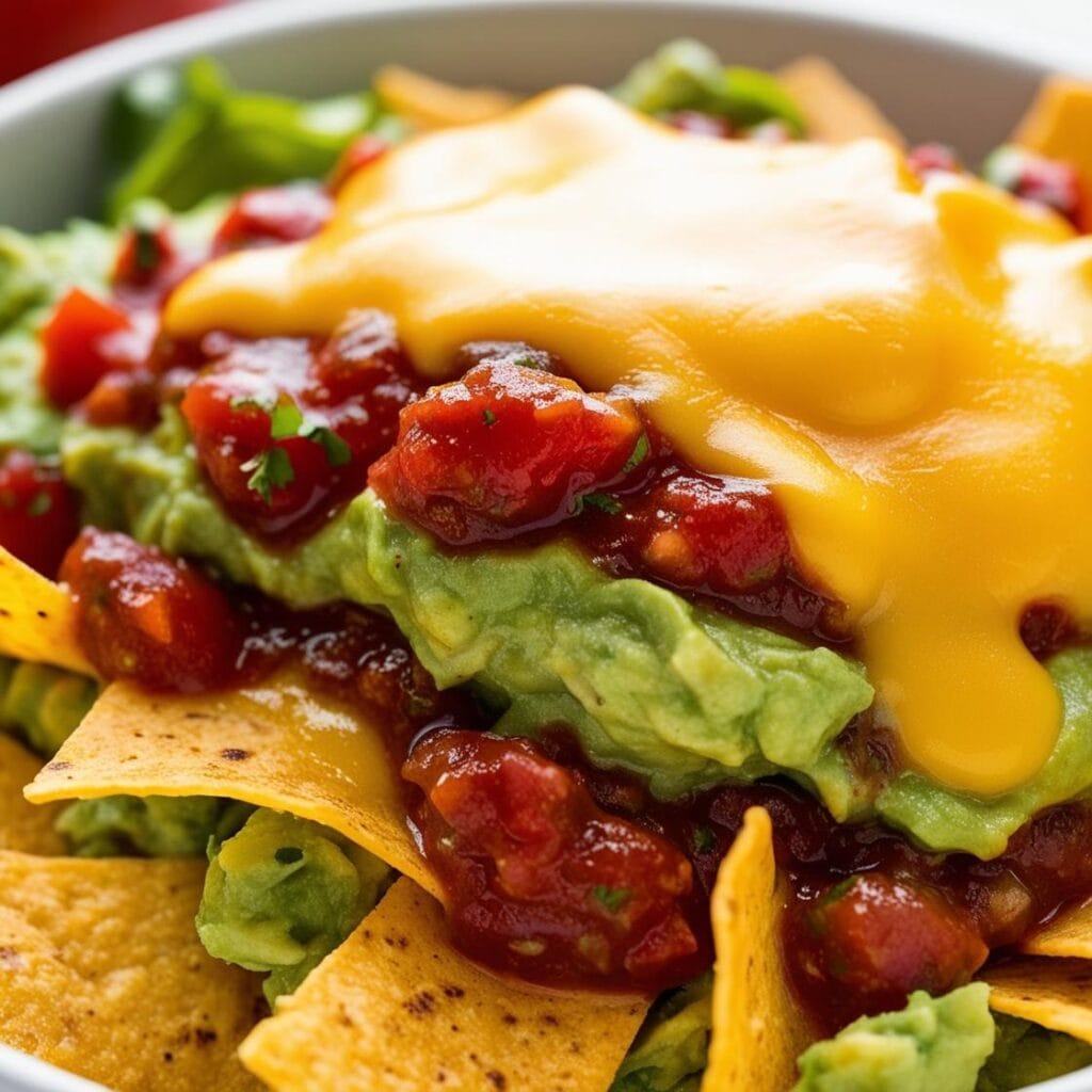 Party Favorite__ A vibrant taco dip layered with guacamole, salsa, and cheese_ (1)