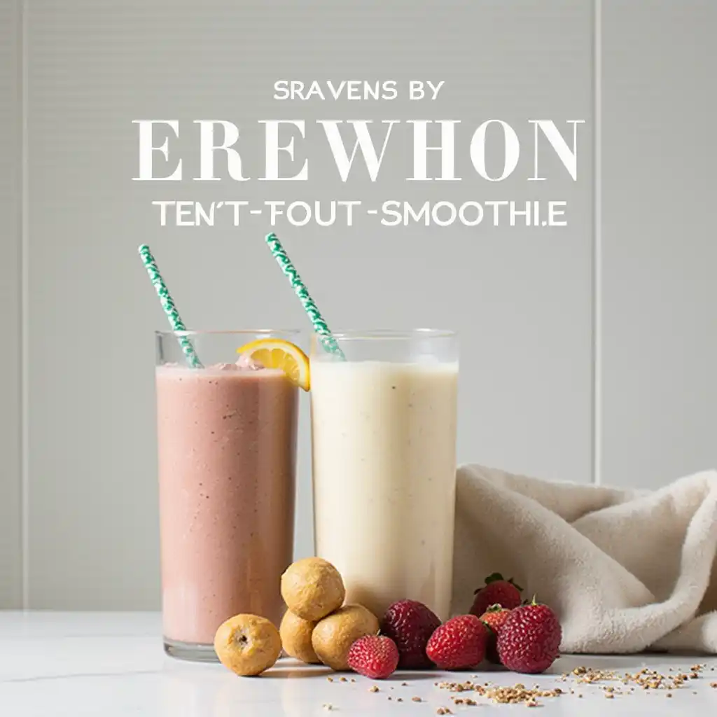 Erewhon smoothie with vibrant fruits and health-boosting ingredients in a glass, reflecting wellness trends.